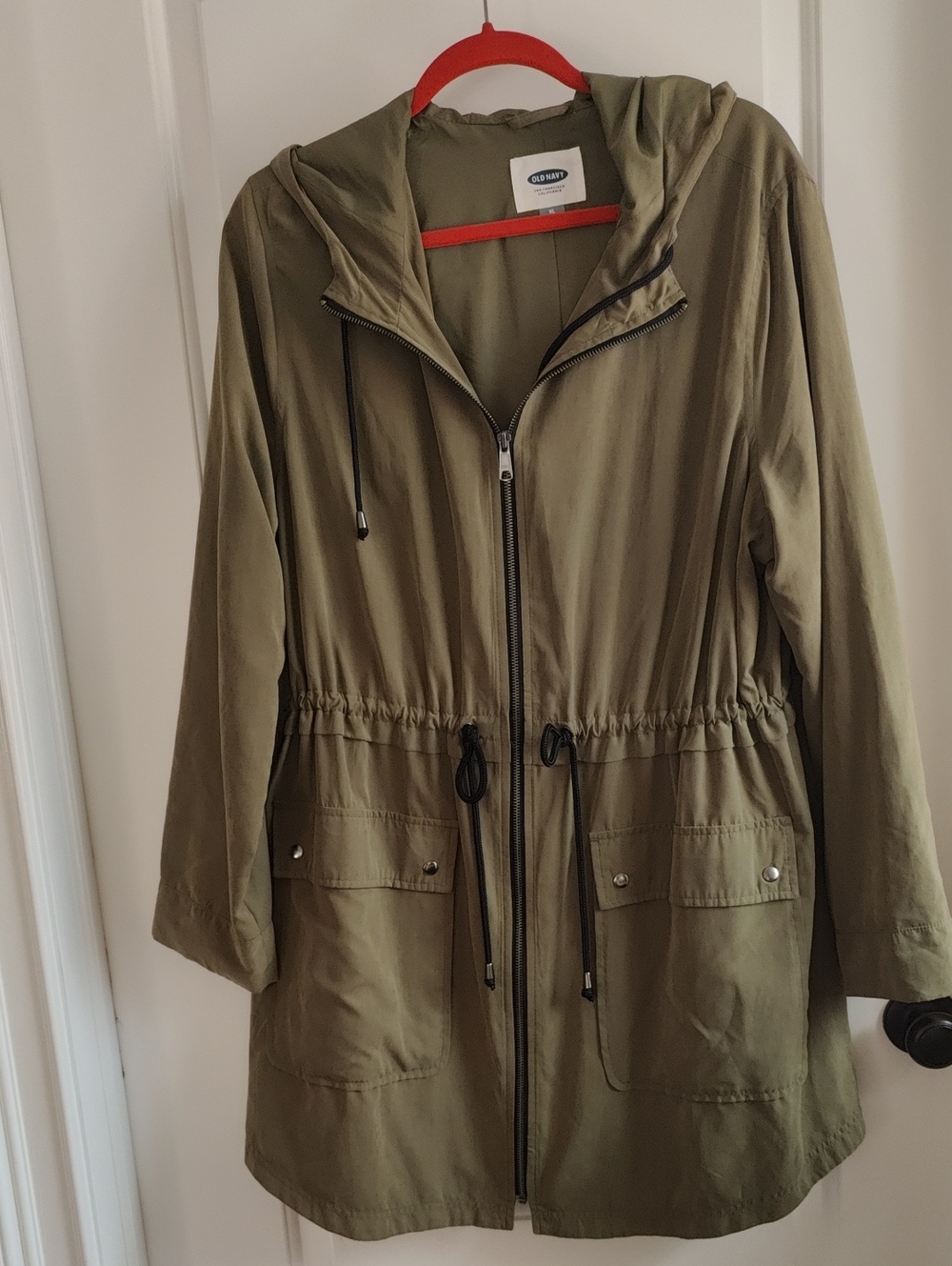 Old Navy Women Olive Hooded Utility Anorak Jacket NWOT